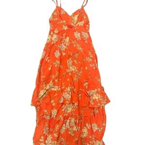 NWT Urban Outfitters Orange Floral Womens maxi Dress
